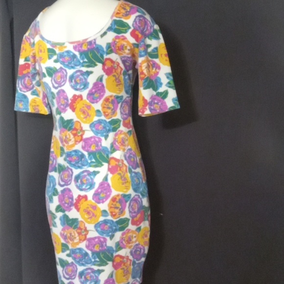 VINTAGE 80"s EXPRESS TRICOT MINI BODYCON DRESS - Picture 7 of 14